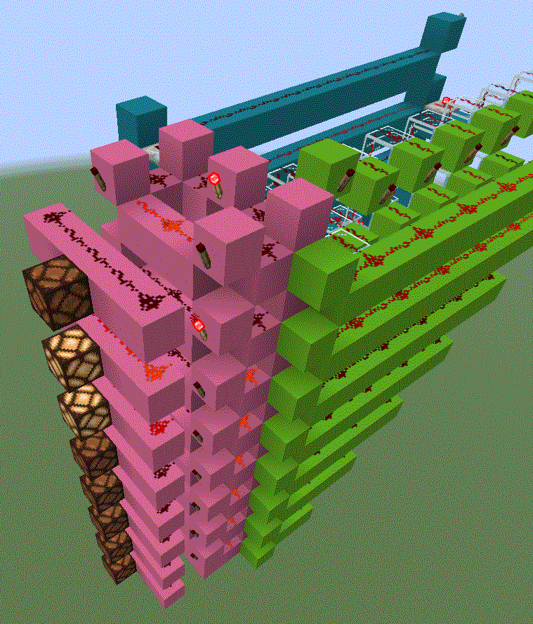 A pink rectangle shaped circuit implementing an x-or gate