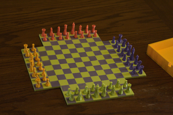 Four player chess board